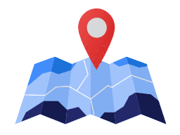 Illustrazione di una mappa con indicatore